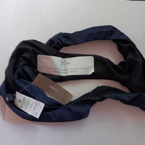 J Crew Women's  Curved Waist Cheeky Bikini Bottom Navy Medium NWT - Picture 5 of 5
